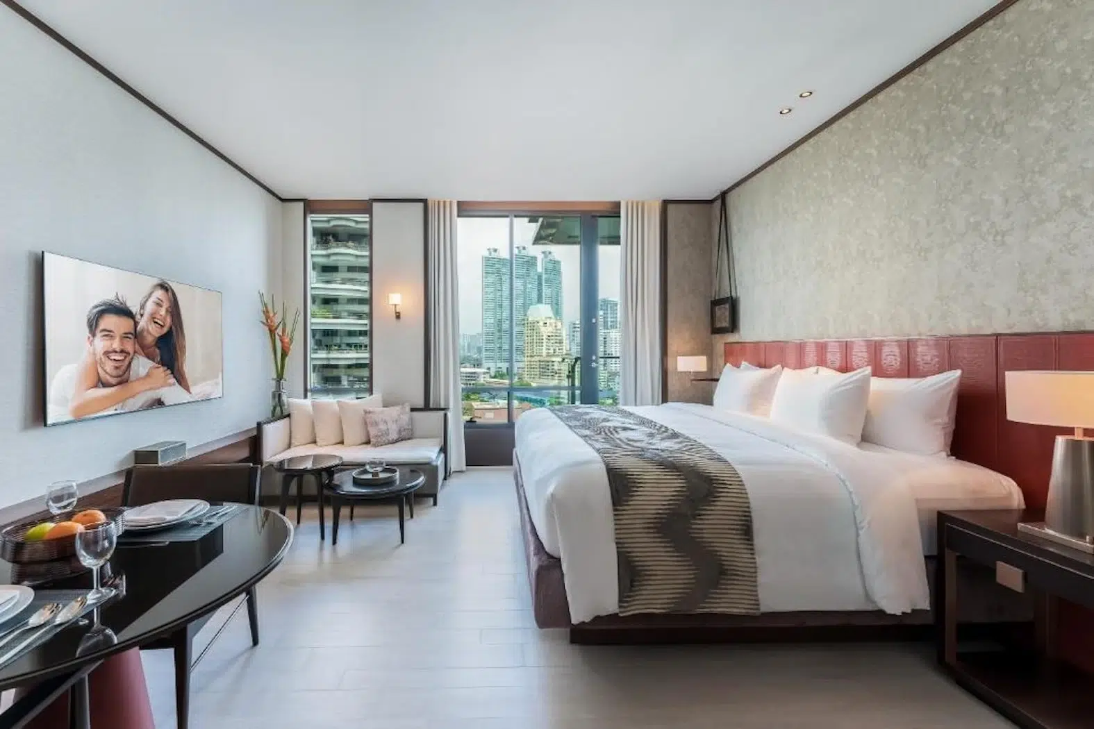 This is a classy bedroom from the SILQ Hotel and Residence, Managed by The Ascott Limited located in the area on Sukhumvit in Bangkok.