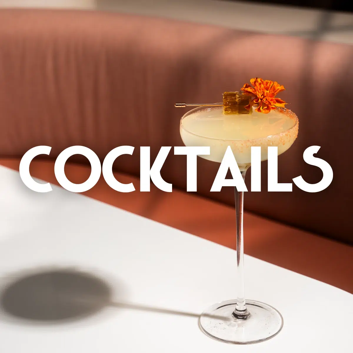 call to action for the cocktails menu on Mami Rose restaurant website