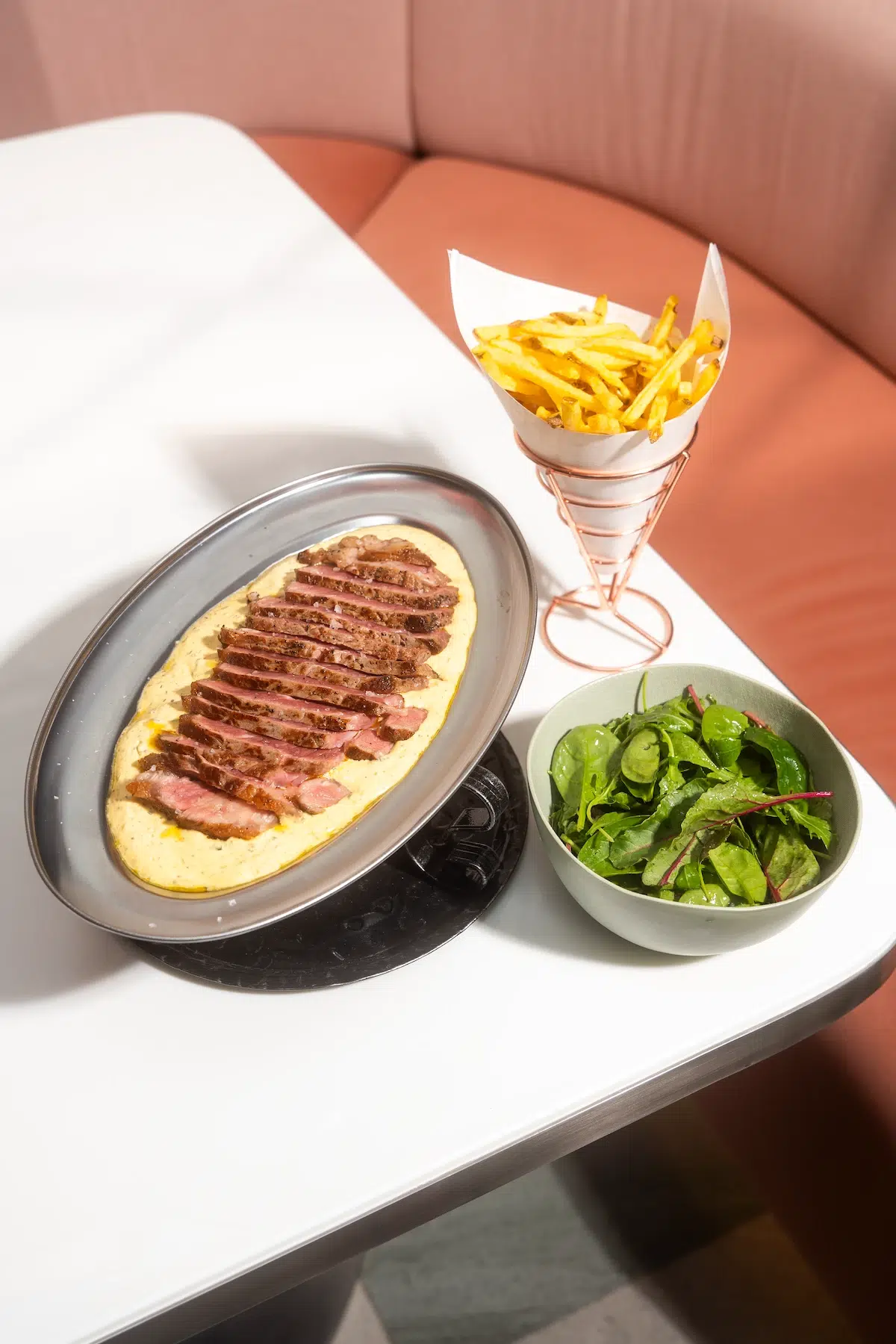 This is the wonderful Entrecote Double Cafe de Paris, served with french fries and salad, from Mami Rose Restaurant located in EmSphere mall in Bangkok near Sukhumvit IKEA.