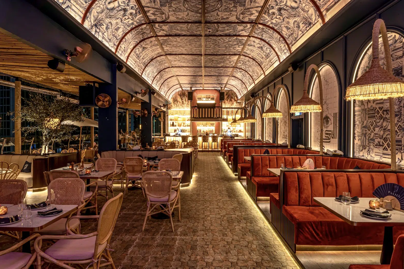 interior of Pastel Rooftop Bar and Mediterranean Restaurant